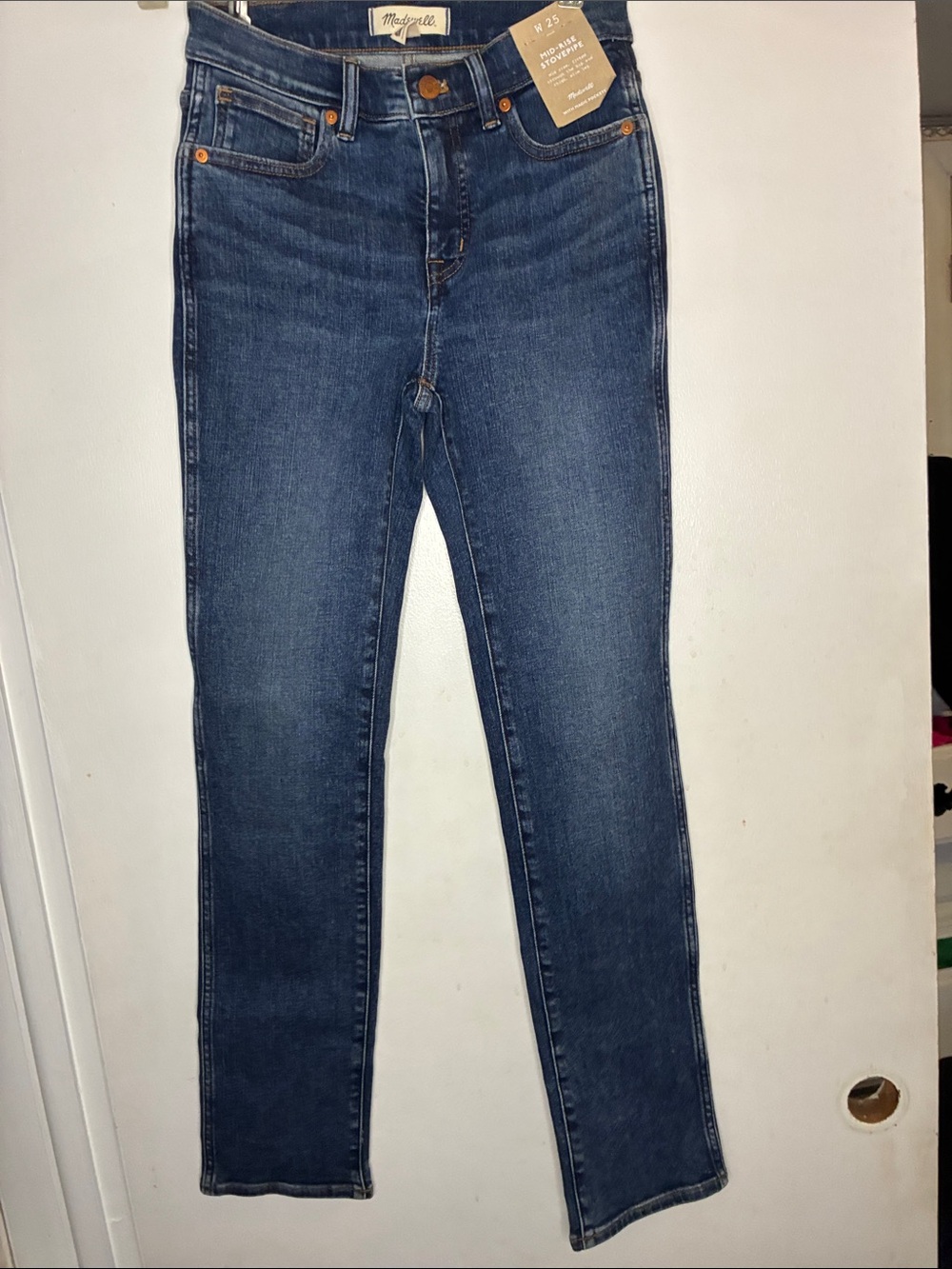 Madewell Mid-Rise Skinny Jeans in Denim Blue NWT Size Waist 25